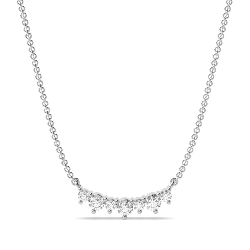 4 Prong Round Journey Necklace Diamond Necklace(2.5Mm X 11.6Mm)