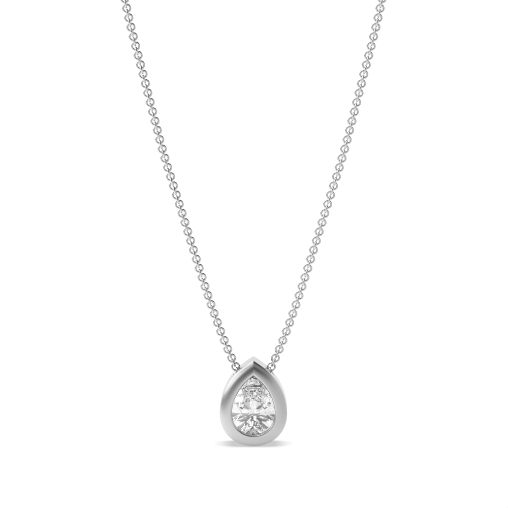 bezel setting pear diamond pendants