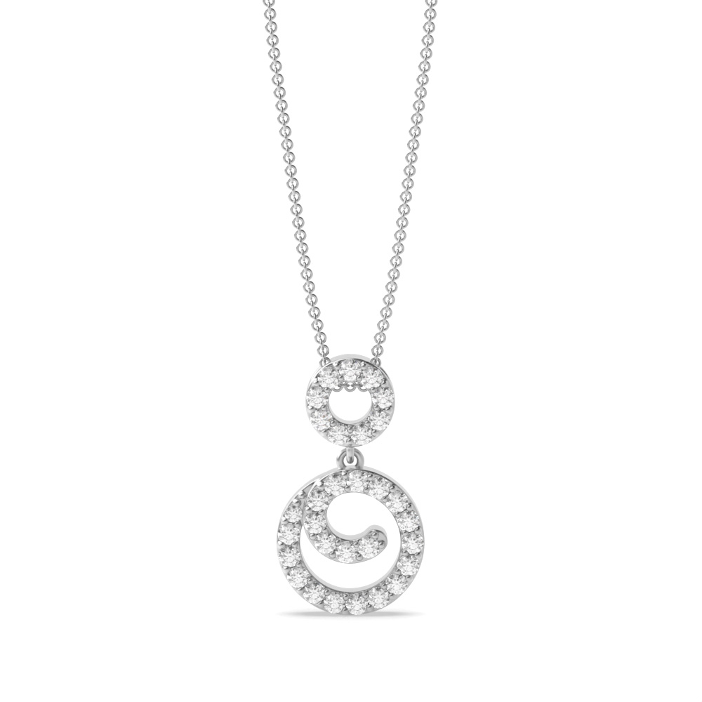 Pave Setting Drop Diamond Statement Necklaces for Women (16.30mm X 9.20mm)