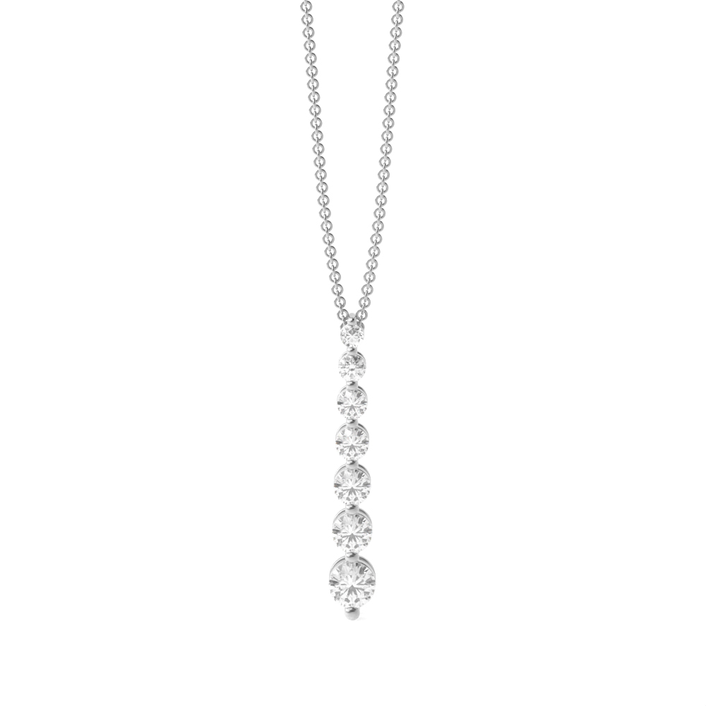 4 Prongs Journey Pendant Drop Diamond Statement Necklaces (19.00mm X 2.90mm)