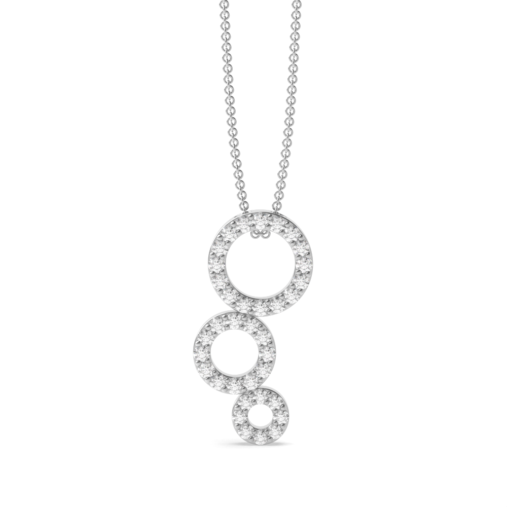 4 Prong Setting Round Shape Diamond Designer Pendant Abelini