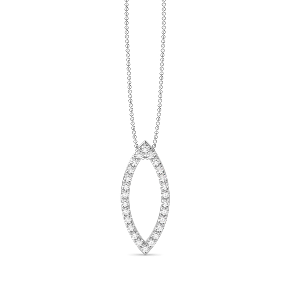 Buy Pave Setting Marquise Design Round Diamond Pendants - Abelini