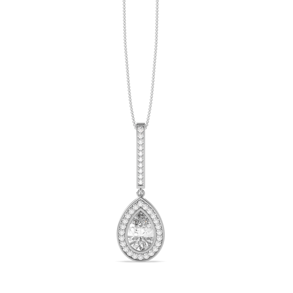 pave setting pear shape Moissanite pendant