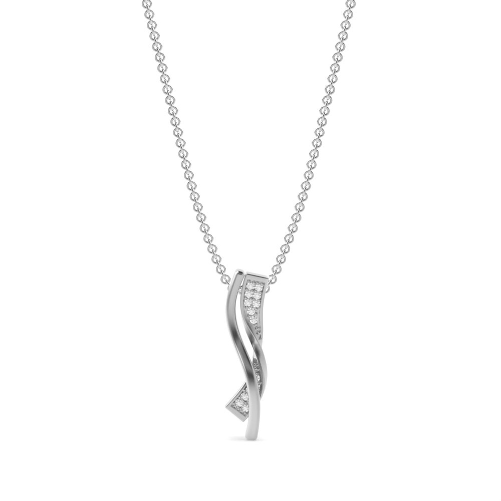 Pave Setting Round Diamond Designer Pendant | Abelini London