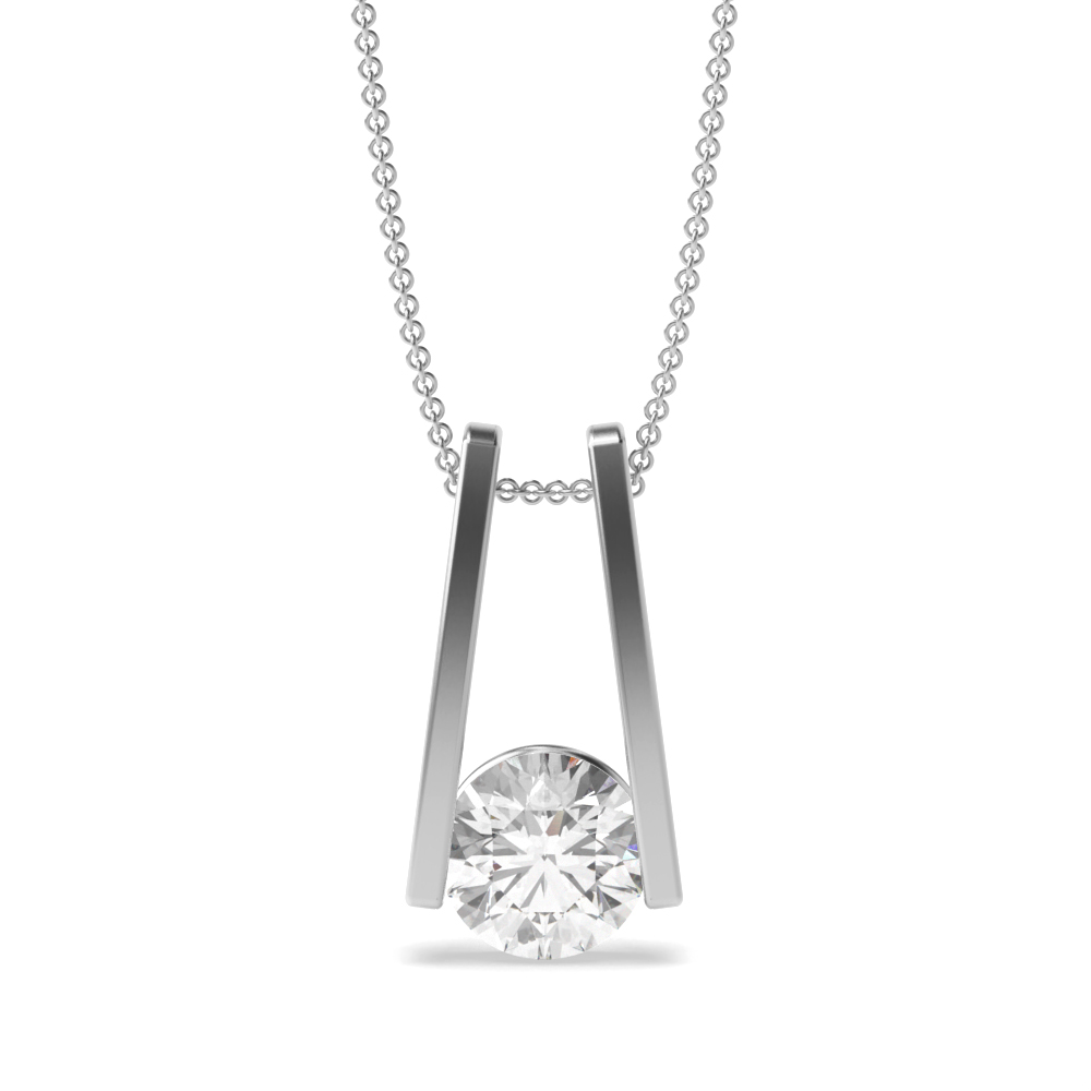 Buy Bezel Setting Round Shape Solitaire Pendant - Abelini