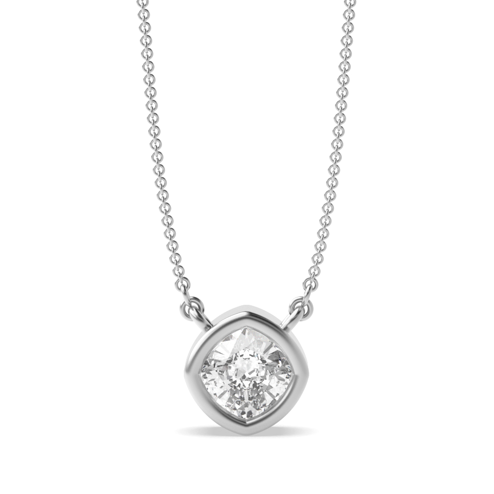 Buy Bezel Setting Cushion Diamond Solitaire Pendant - Abelini