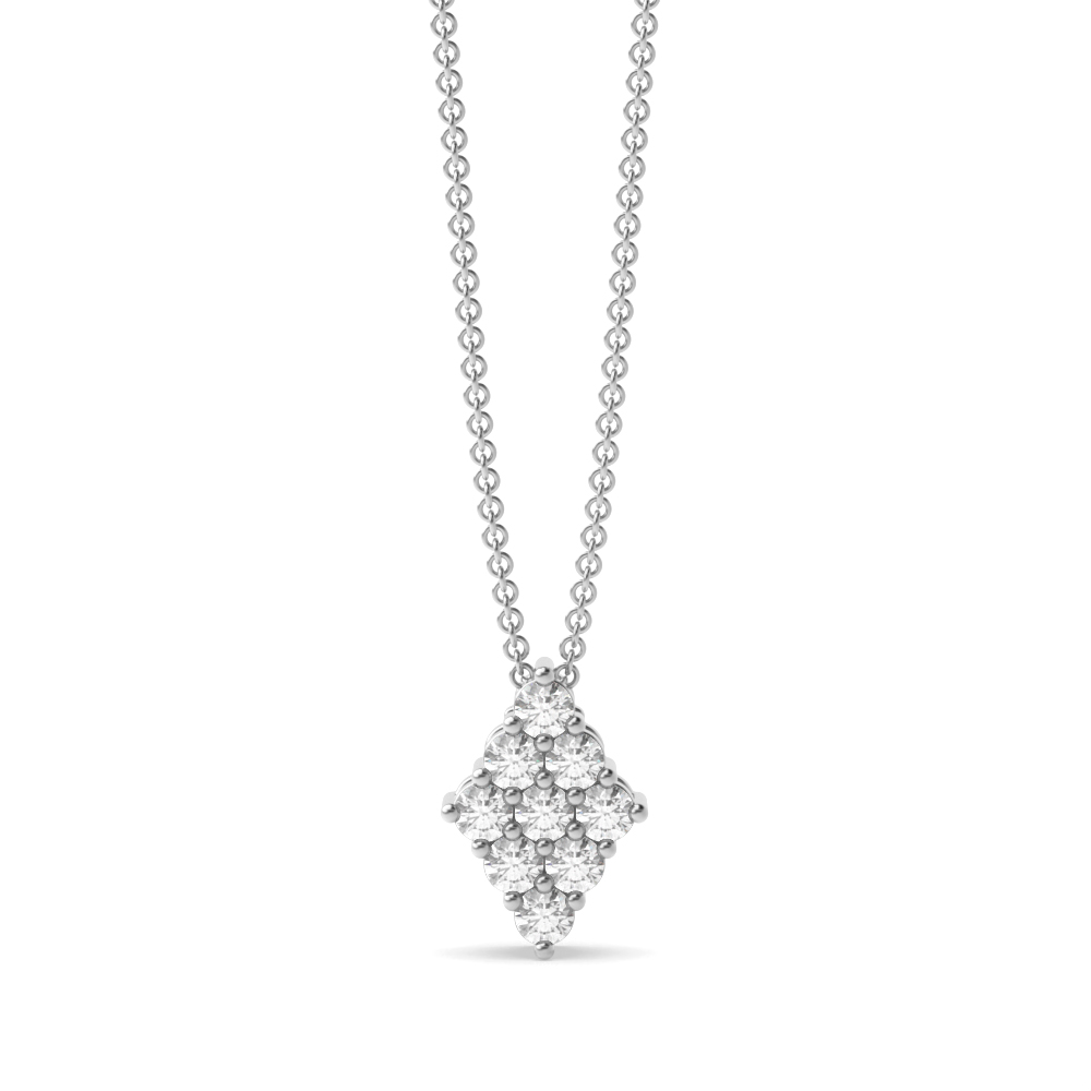 Buy 4 Prong Setting Round Shape Cluster Pendant - Abelini