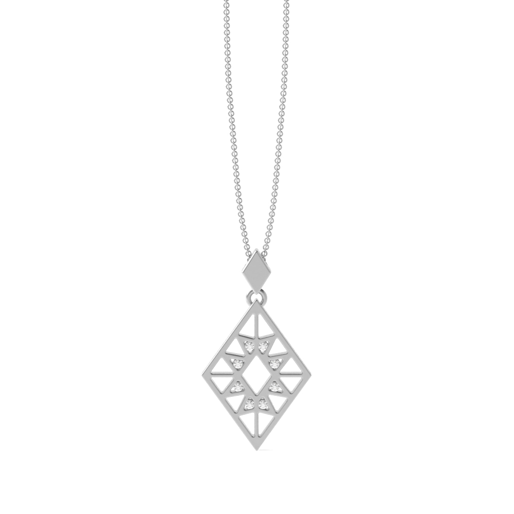 channel setting round shape diamond designer pendant