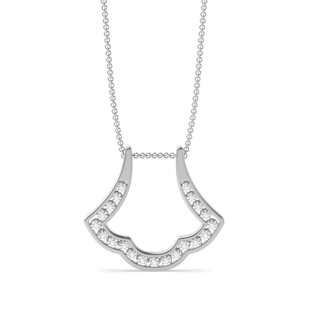 Buy Channel Setting Round Lab Grown Diamond Designer Pendant - Abelini