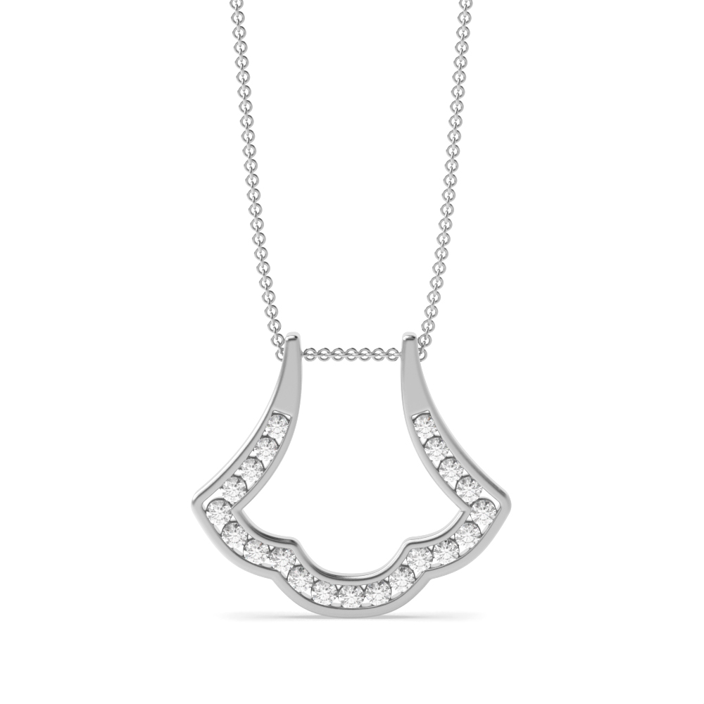 Buy Channel Setting Round Diamond Designer Pendant - Abelini