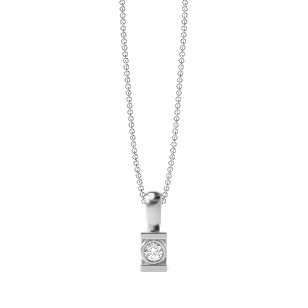 Buy Bezel Setting Round Diamond Solitaire Pendant - Abelini