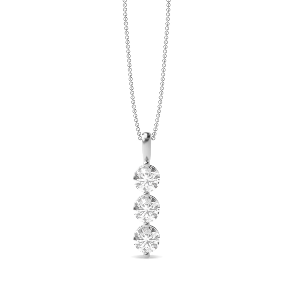 Buy Prong Setting Round Shape 3 Lab Grown Diamond Pendant - Abelini