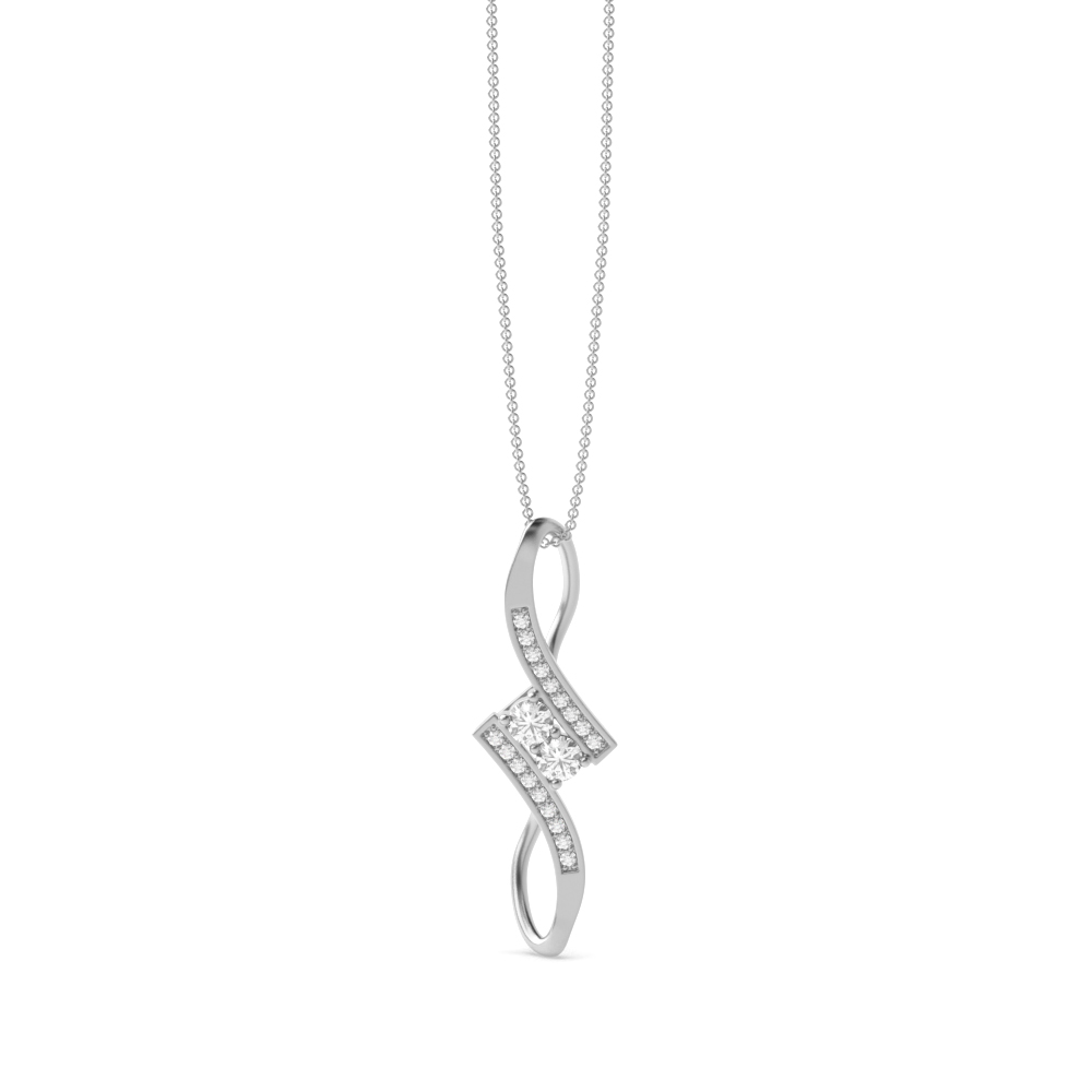 Buy Prong Setting Round Shape Bypass Infinity Pendant - Abelini