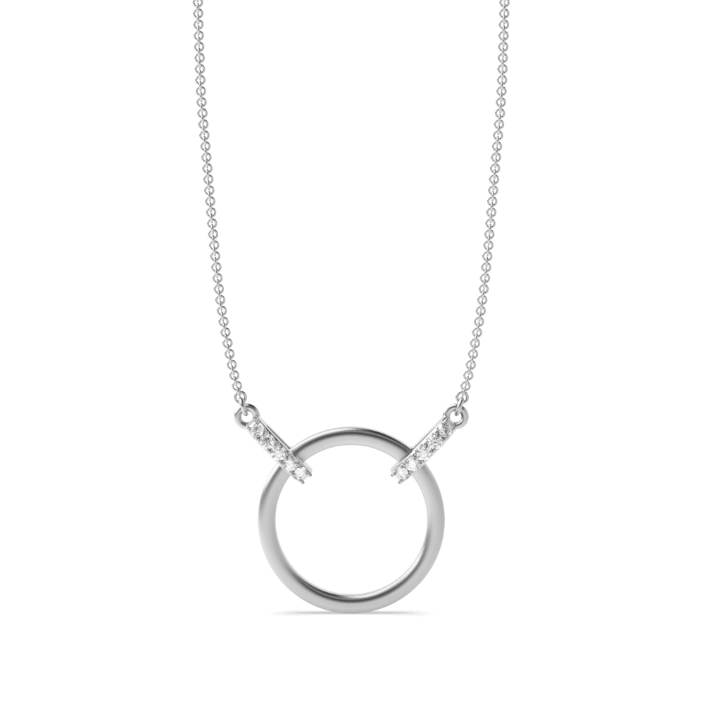 Prong Setting Round Shape Diamond Circle Pendant Buy Online