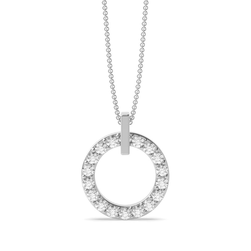 4 prong setting round shape circle pendant