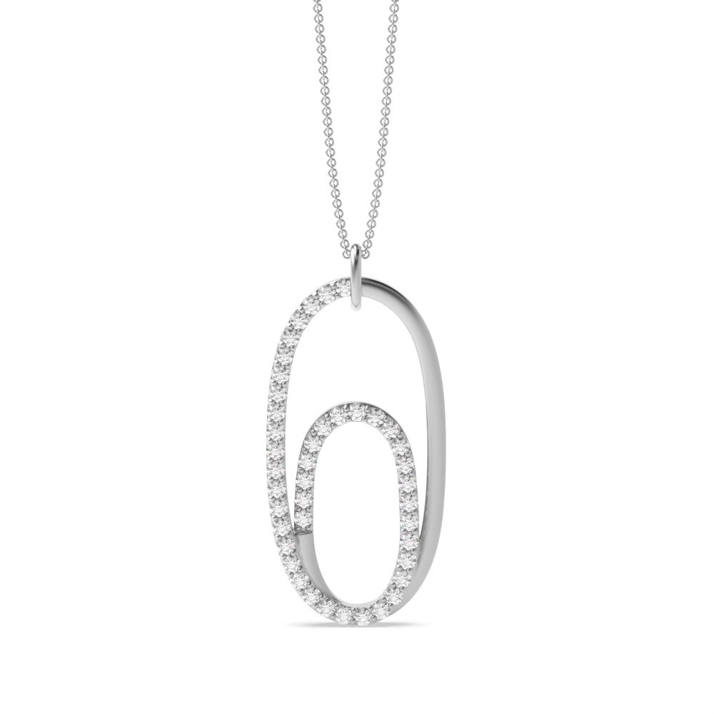 prong setting round diamond designer pendant
