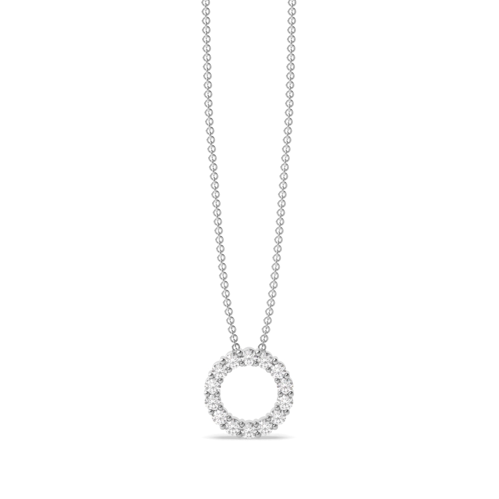 prong setting round Moissanite circle shape pendant