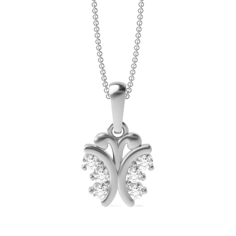 Prong Setting Round Diamond Designer Pendants | Abelini In Sale