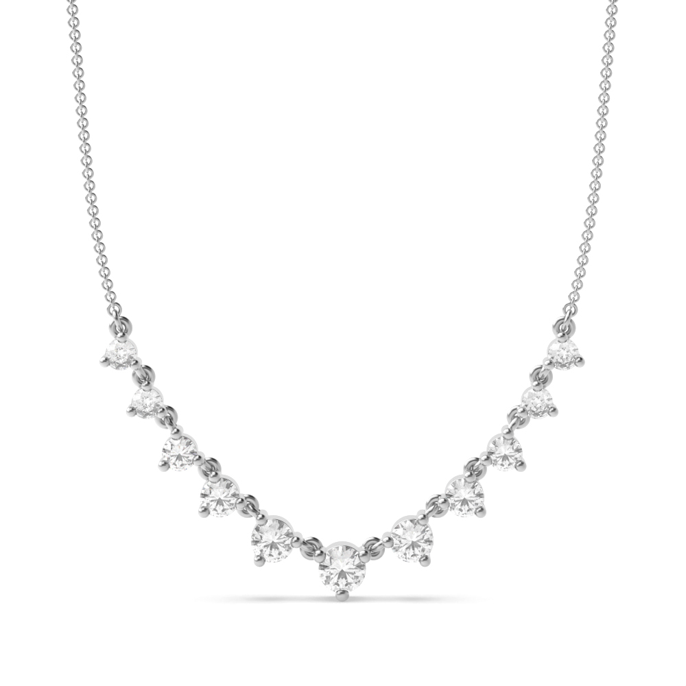 3 prong setting round shape diamond designer pendant