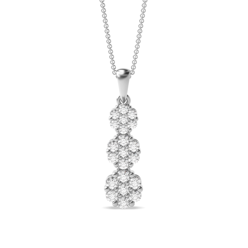 Buy Pave Setting Round Shape Diamond Designer Pendant - Abelini