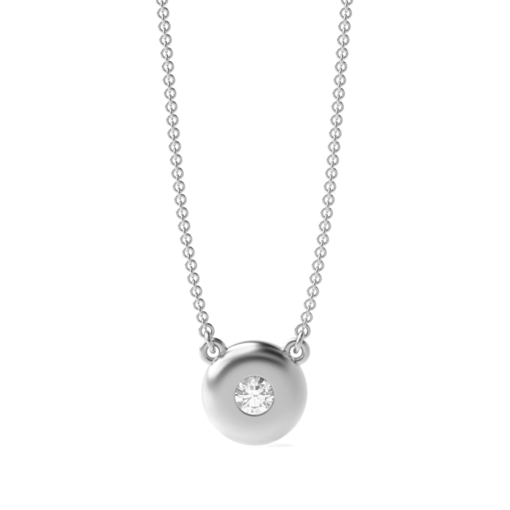 bezel setting round shape center stone in this circle pendant