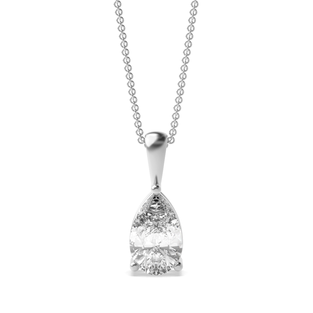 prong setting pear Lab Grown Diamond solitaire pendant