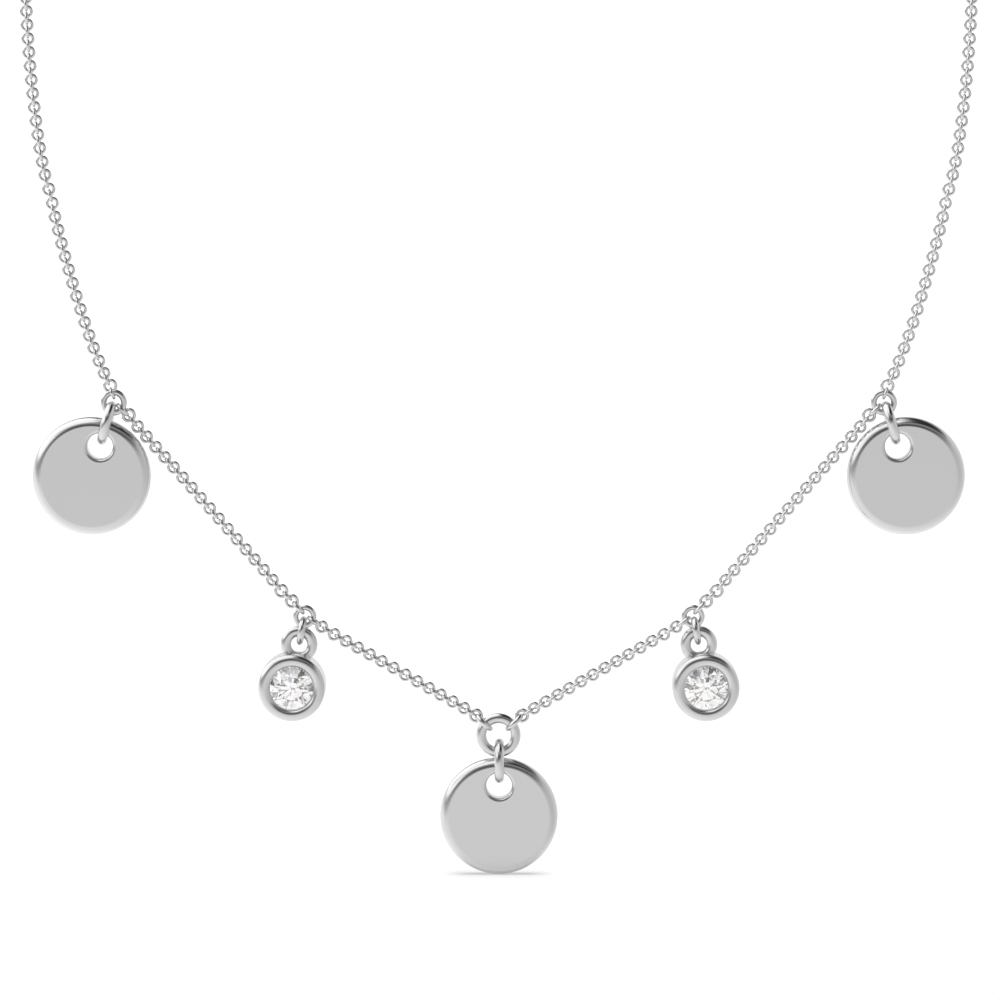 bezel setting round diamond designer necklace pendant