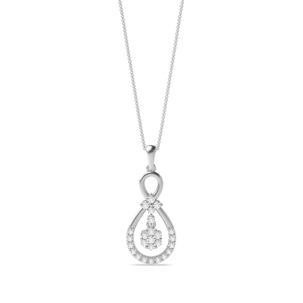 prong setting round diamond designer pendant