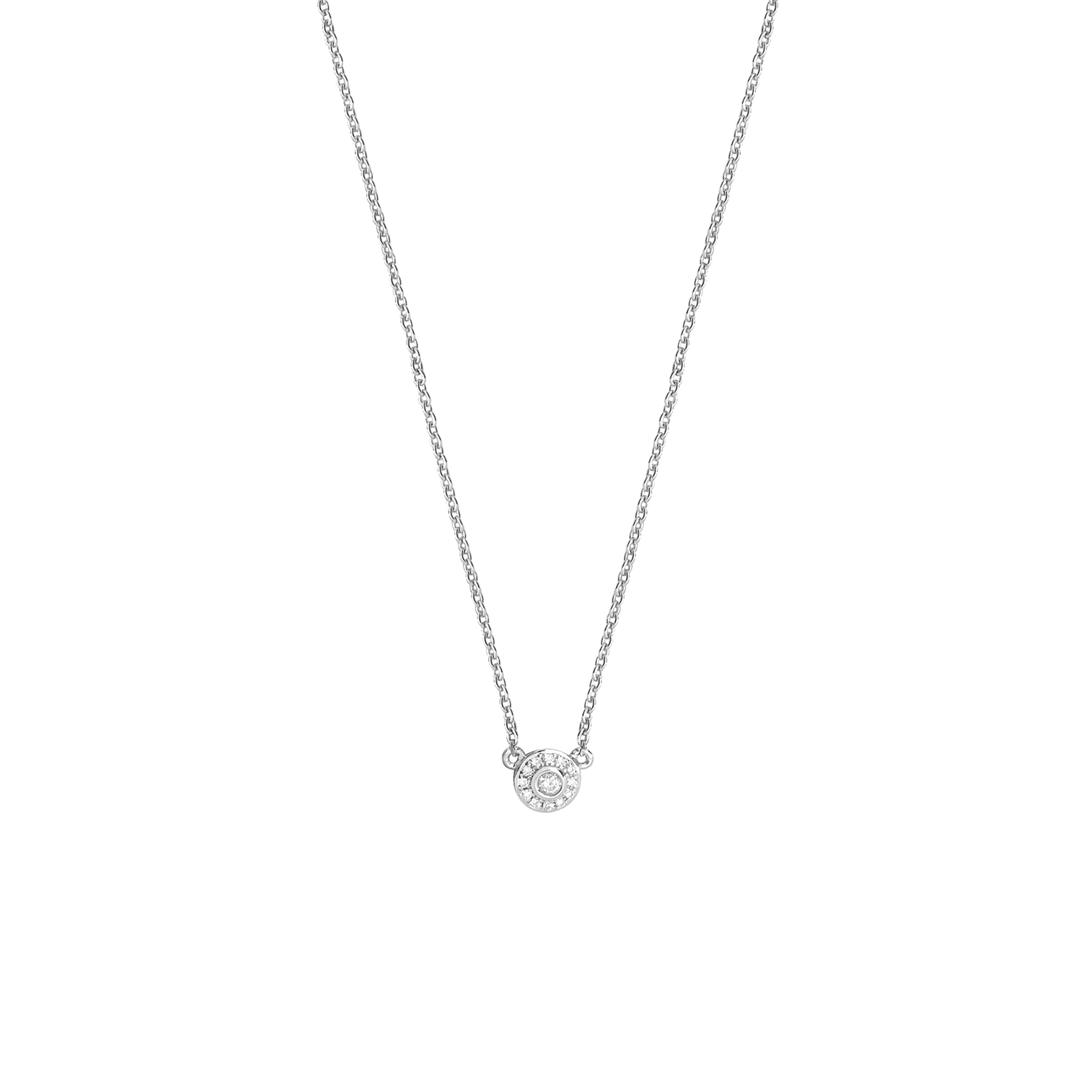 Buy Bezel Setting Round Lab Grown Diamond Solitaire Halo Pendant - Abelini