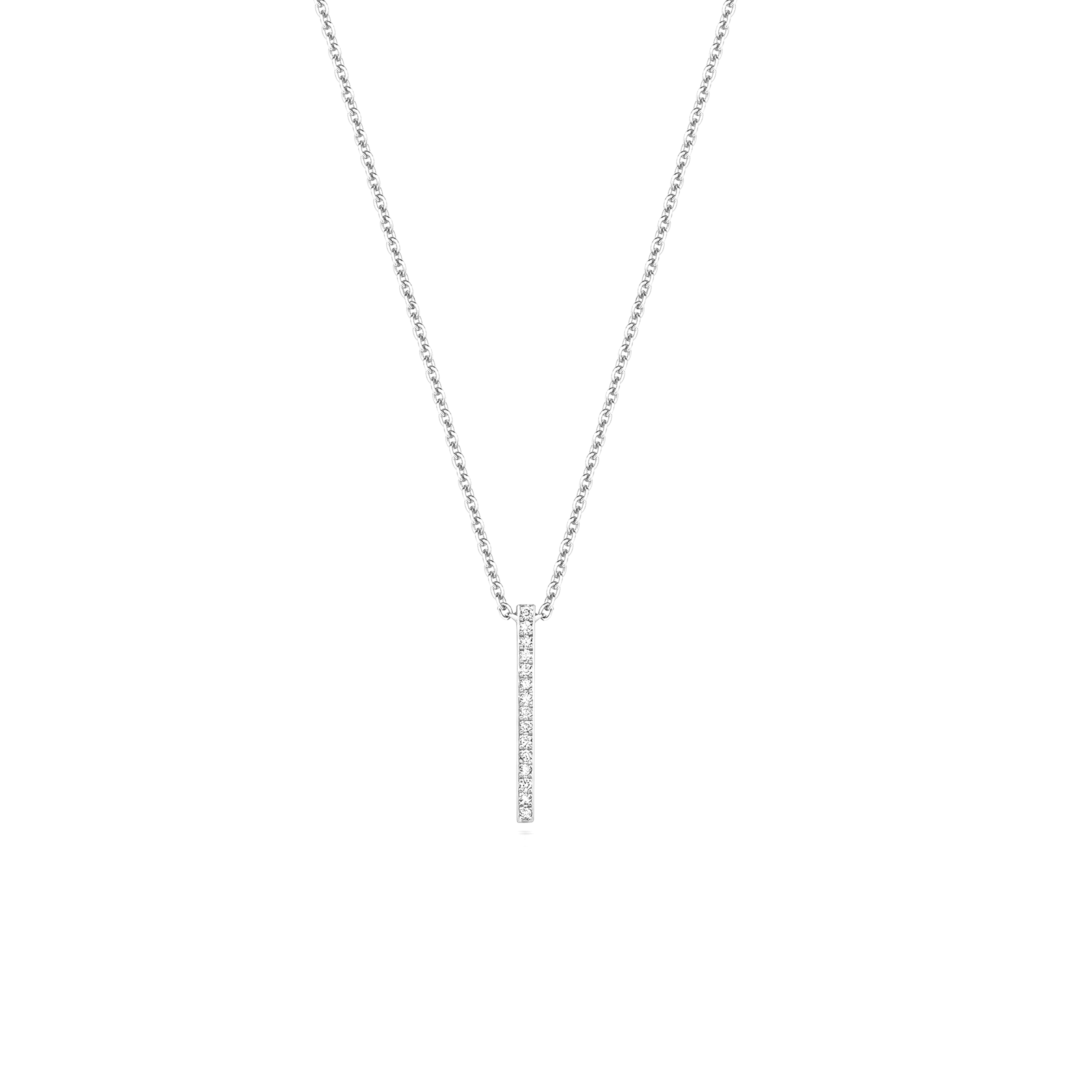 Buy Pave Setting Vertical Bar Round Lab Grown Diamond Necklace - Abelini
