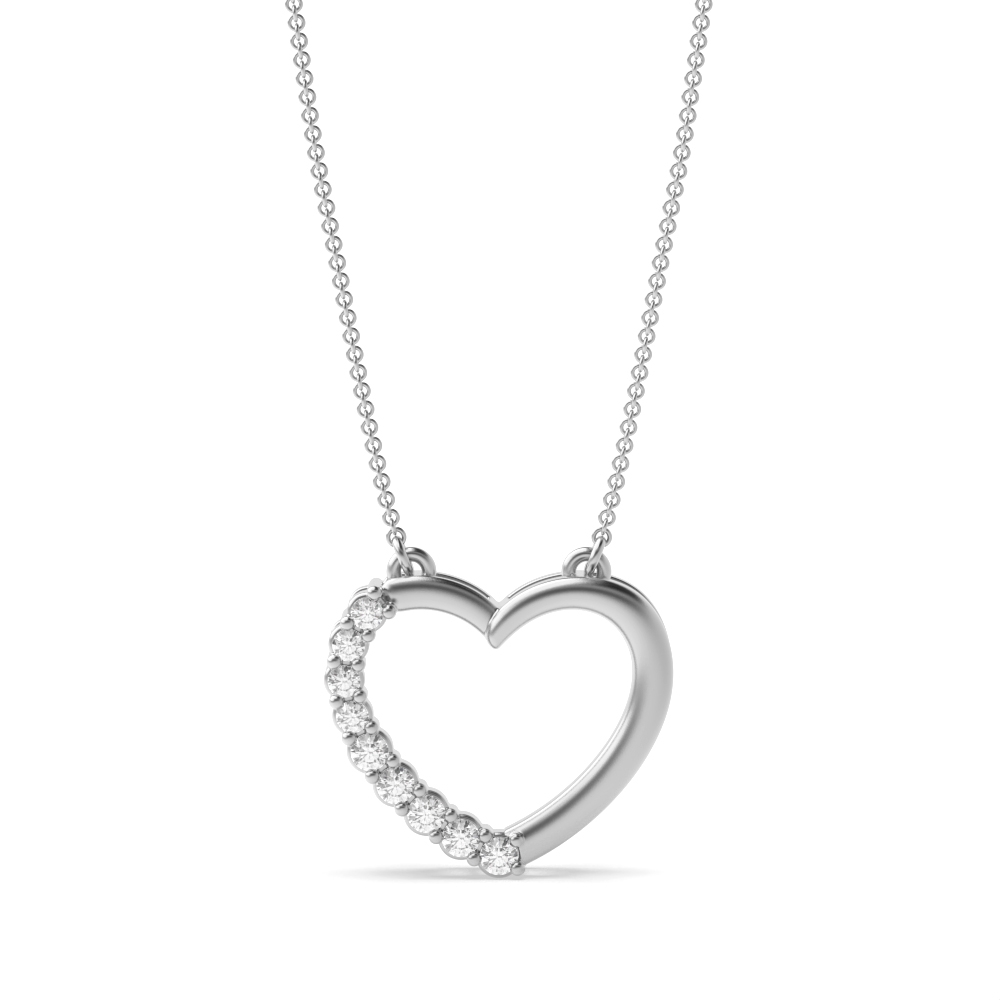 prong setting heart shaped round Moissanite pendant