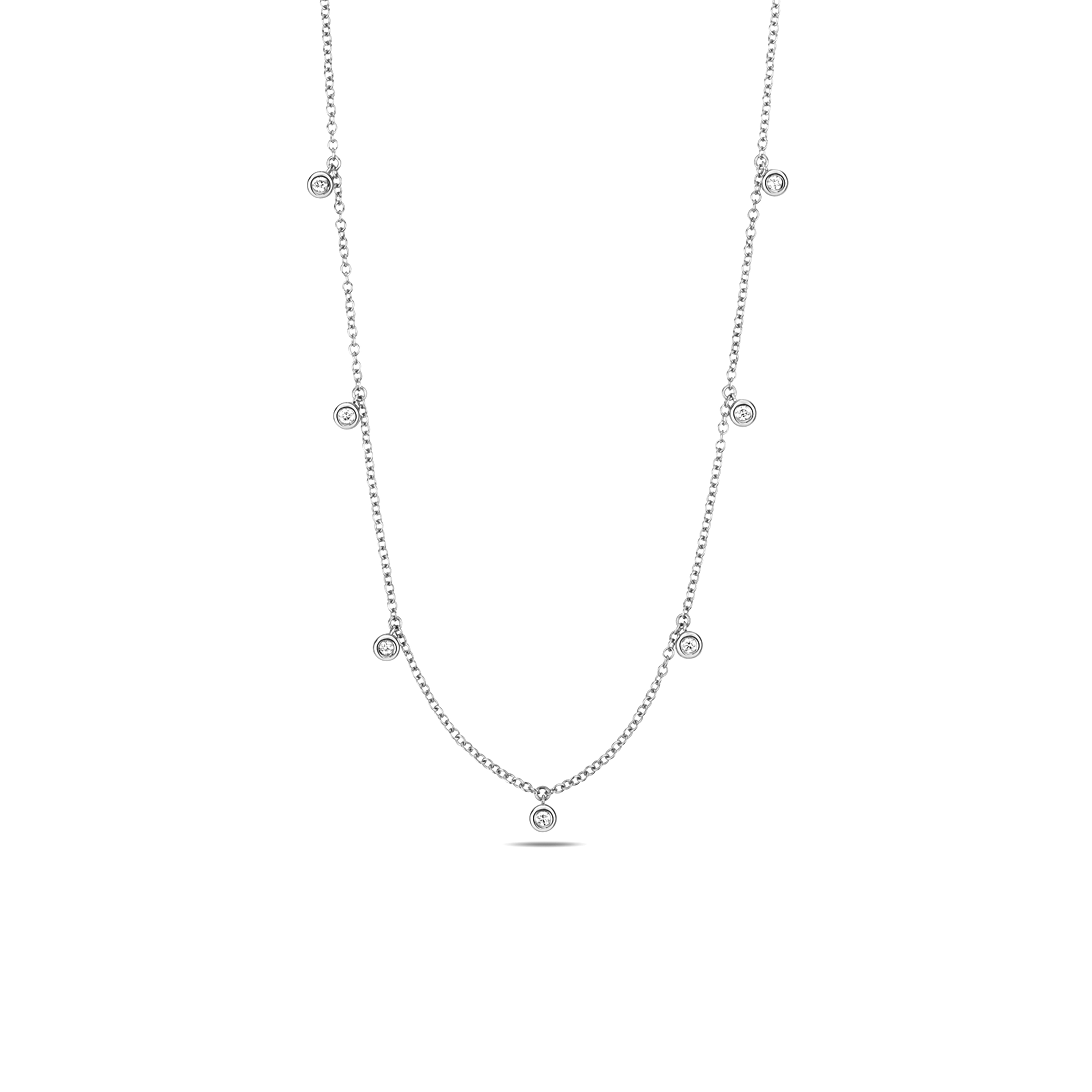 Buy Bezel Setting Circle Shaped Round Diamond Necklace - Abelini