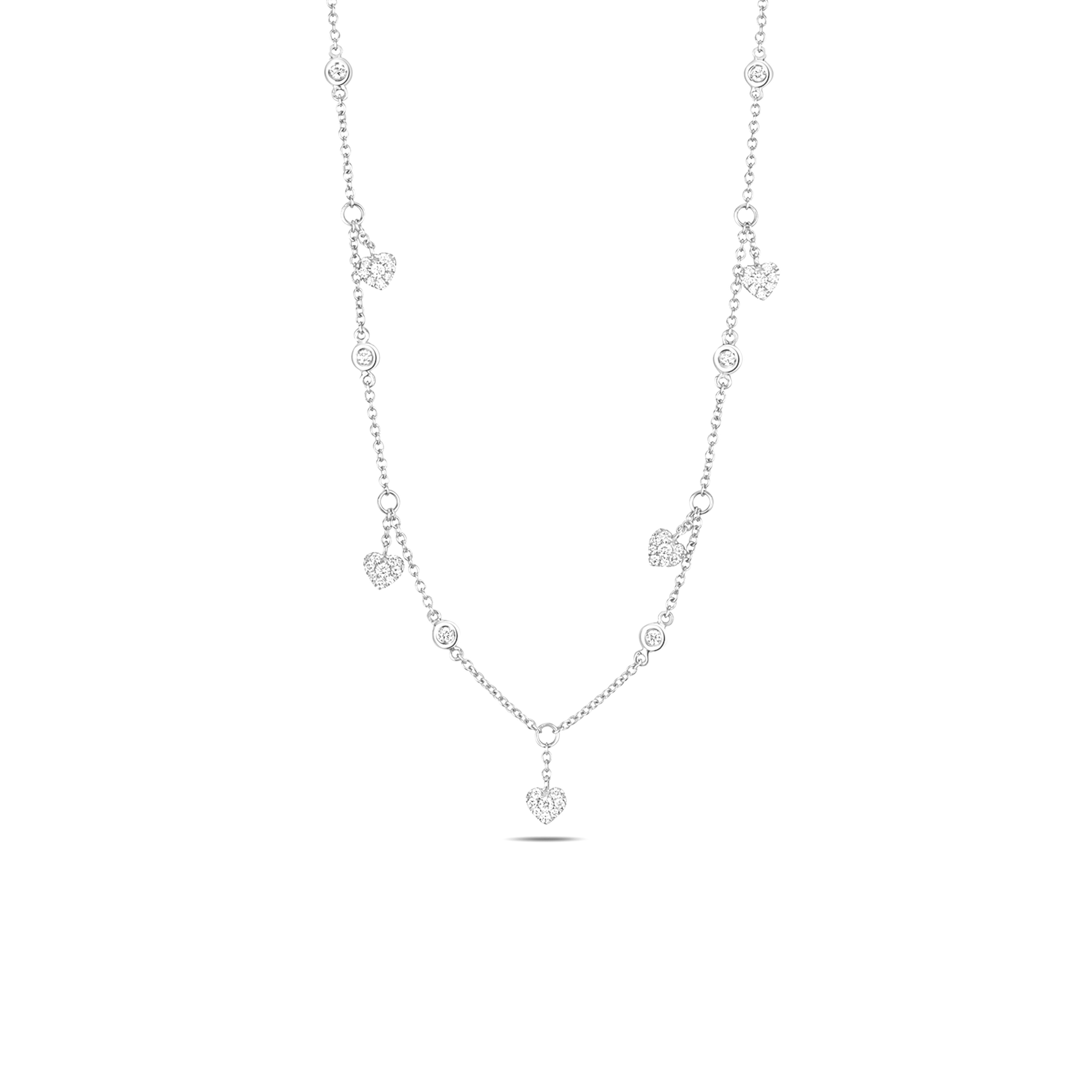 prong setting heart shaped round Moissanite pendant necklace