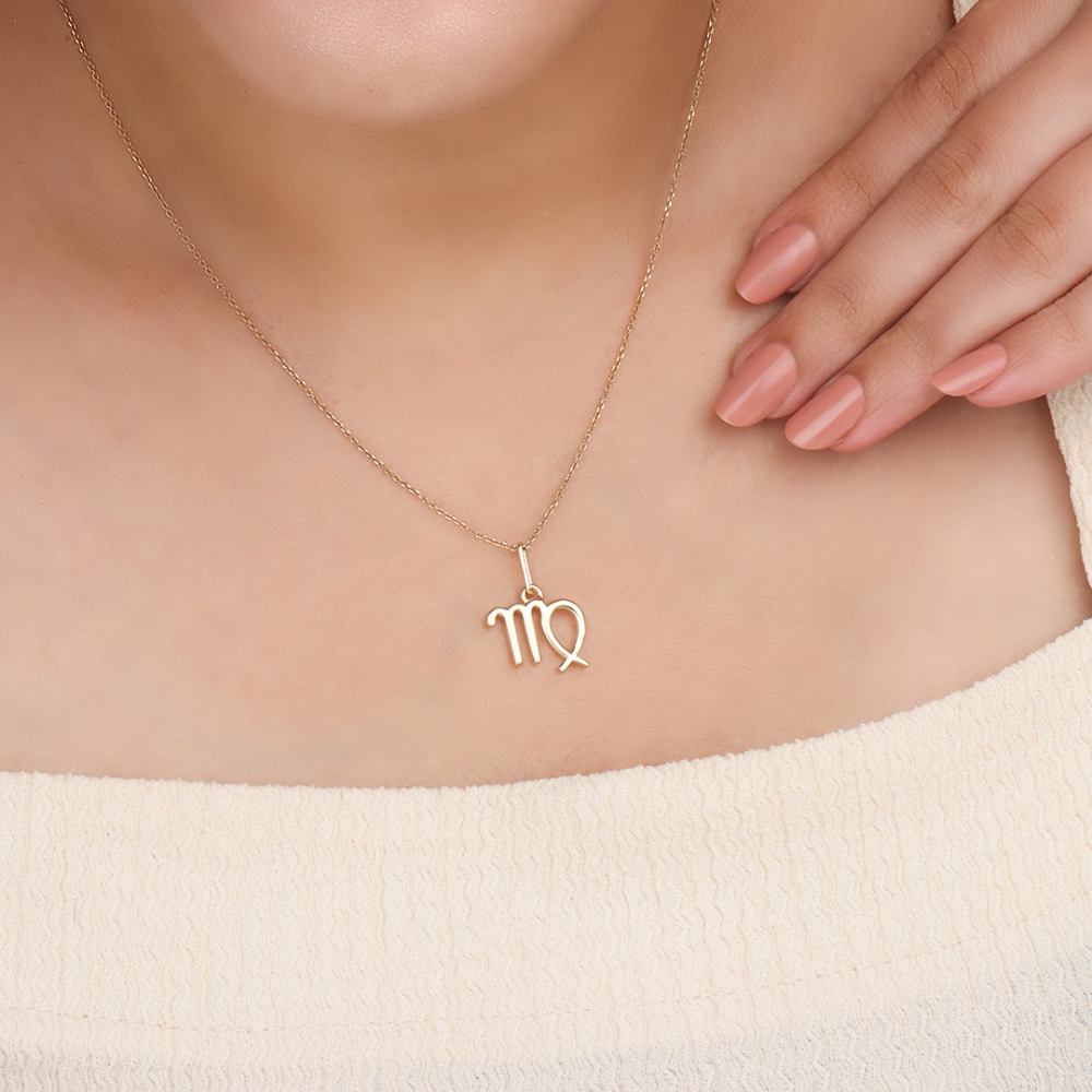 Virgo Zodiac Sign Personalise Pendant Necklace