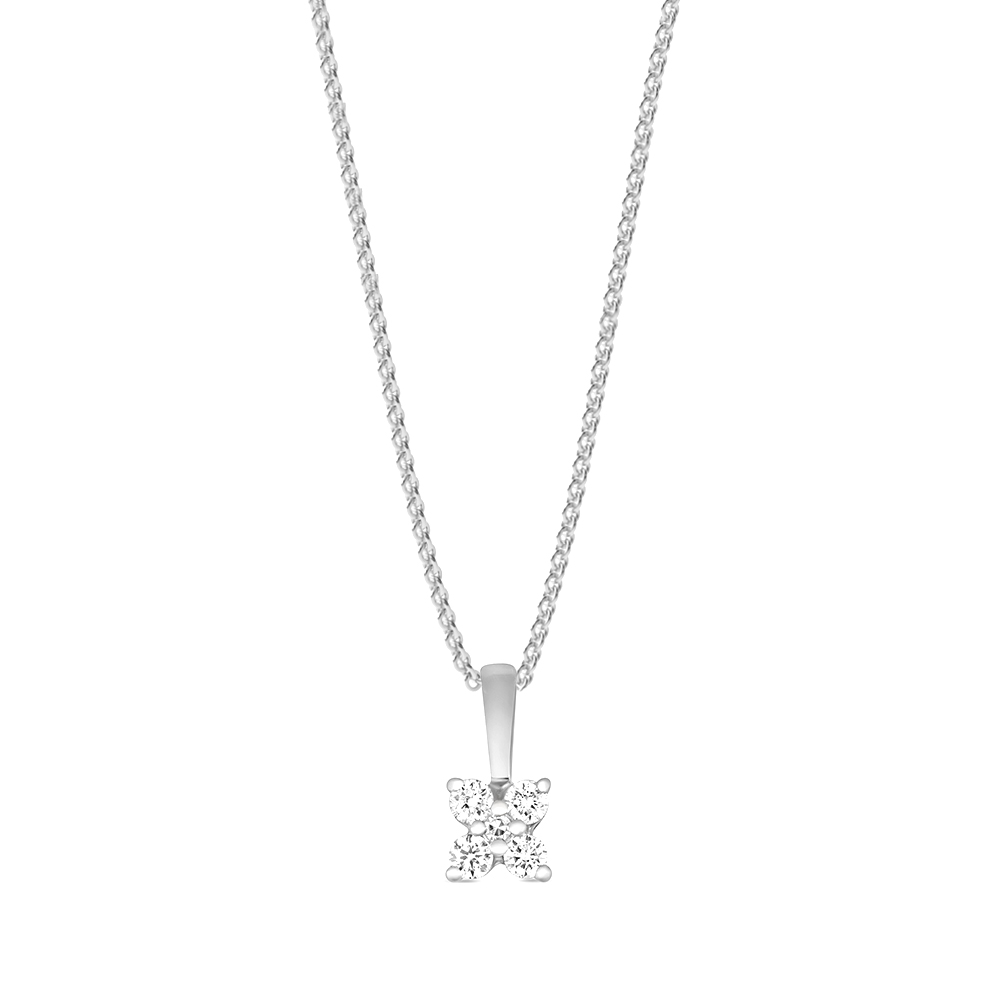 prong setting round shape Moissanite flower style pendant