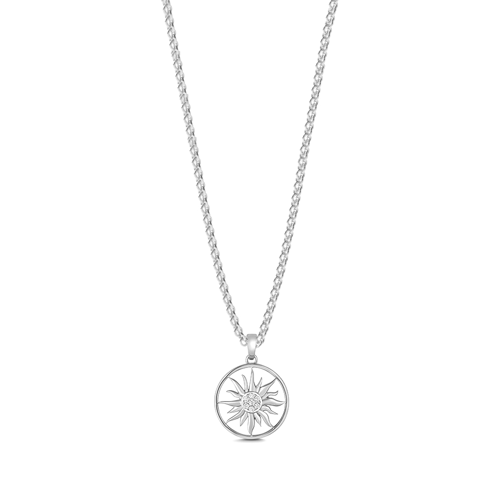 pave setting round shape full sun design diamond pendant(17 MM X 24 MM)