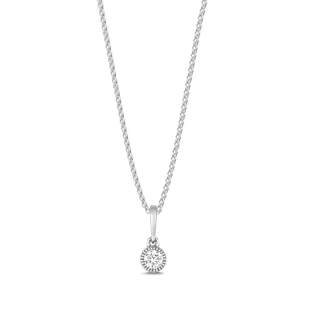 bezel setting round shape diamond stud pendant 