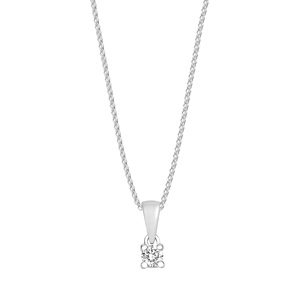 4 prong setting round shape lock style Moissanite stud pendant