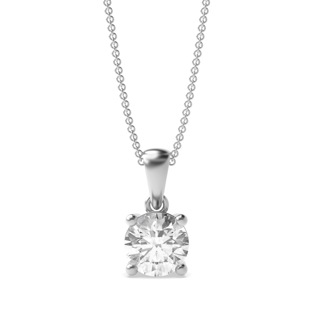 4 prong setting round shape lock style diamond solitaire pendant