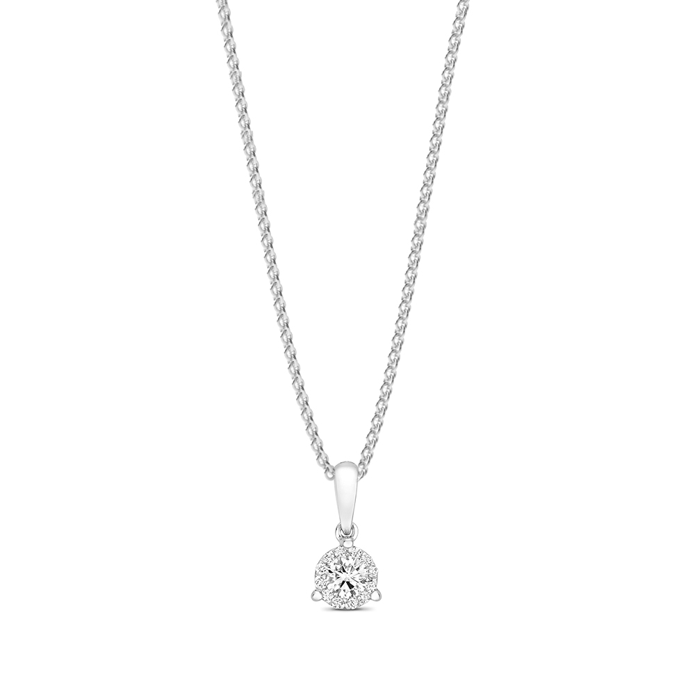 Buy 3 Prong Setting Round Lab Grown Diamond Cluster Pendant  - Abelini