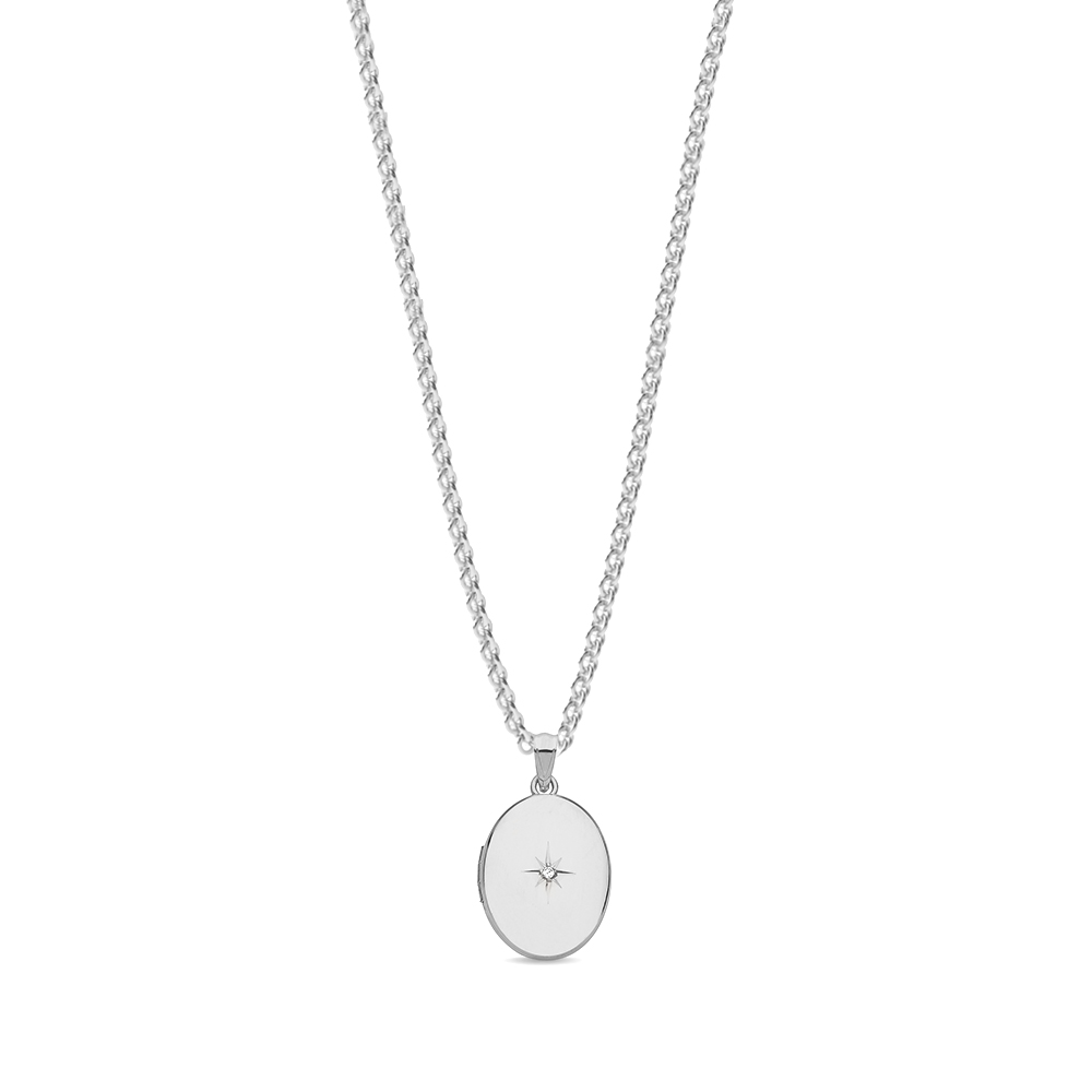Buy Online Round Shape Diamond Locket Necklace  - Abelini
