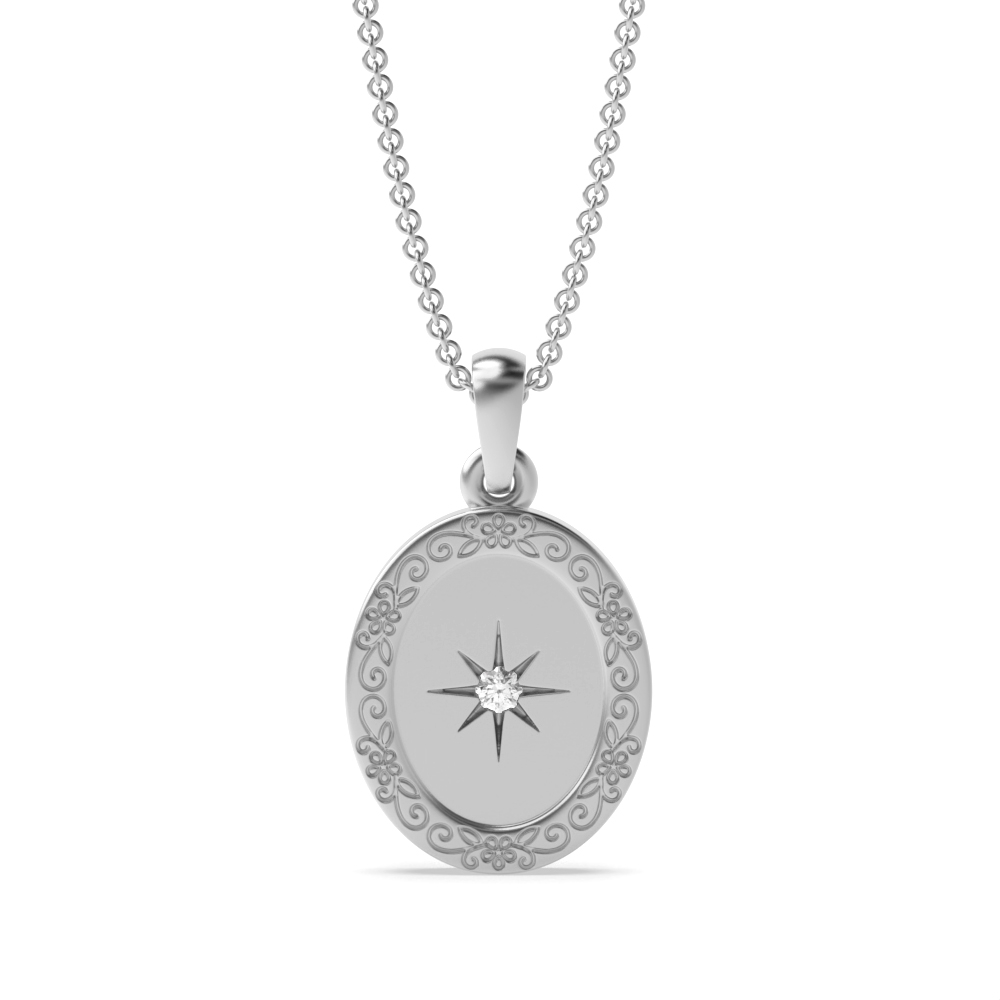 Buy Round Shape Diamond Design On Locket Necklace - Abelini