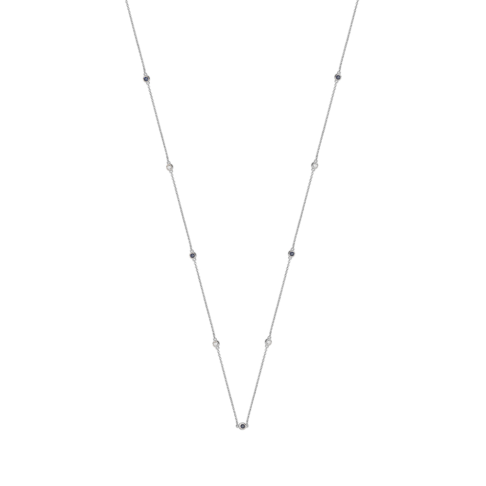 bezel setting round shape gemstone and diamond pendant necklace