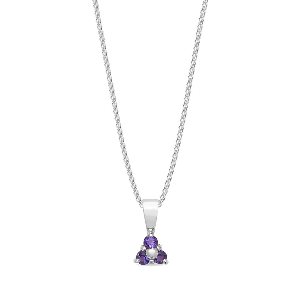 Buy Prong Setting Round Shape Amethyst Gemstone Pendant - Abelini