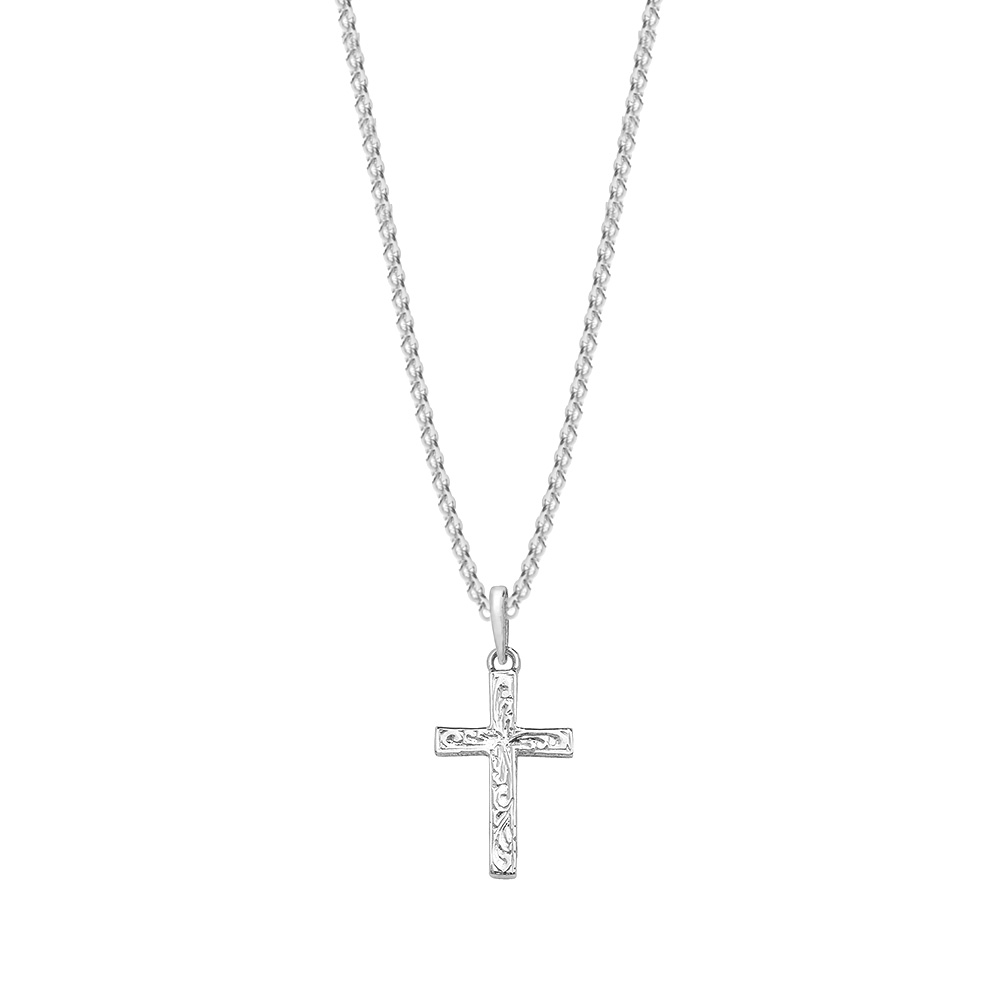Buy Plain Metal Cross Diamond Pendant Necklace - Abelini