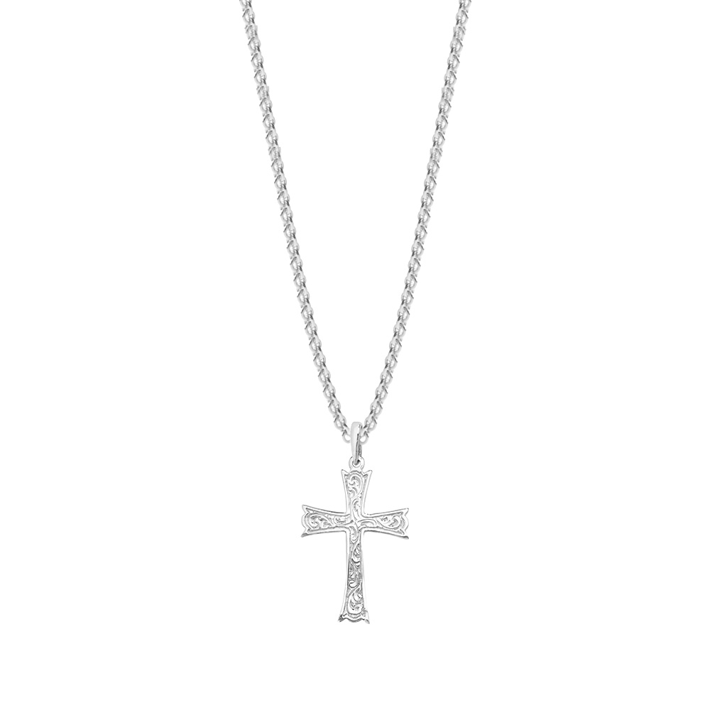 Buy Online Plain Metal Cross Style Pendant Necklace - Abelini