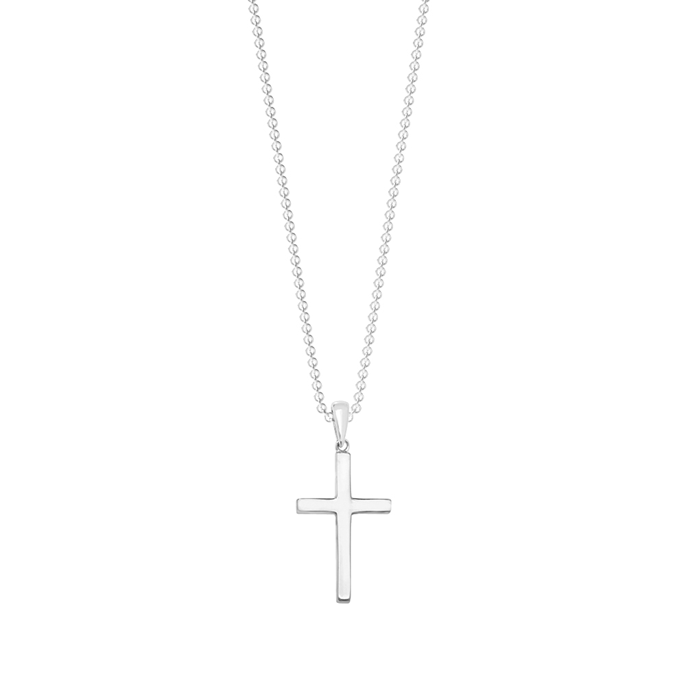 Buy Plain Metal Cross Diamond Pendant Necklace  - Abelini