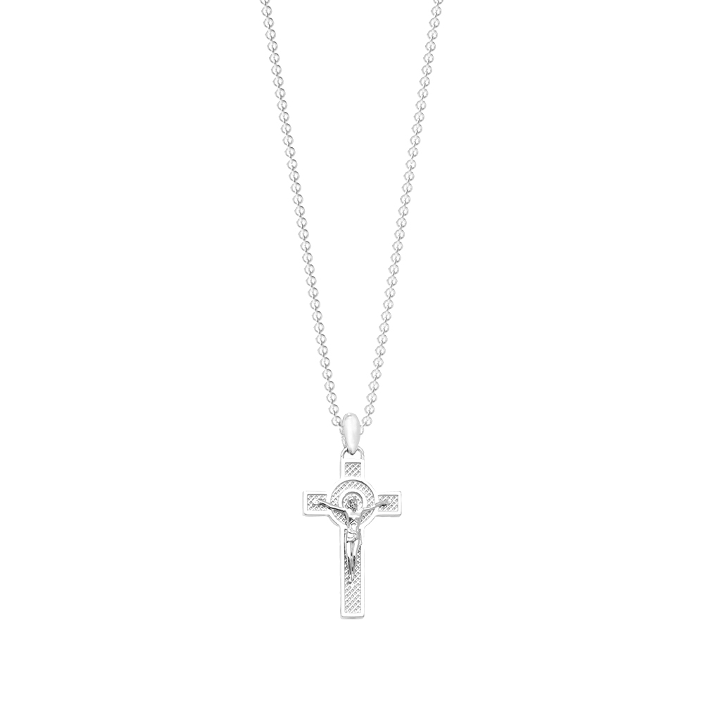 Plain metal Jesus cross pendant necklace