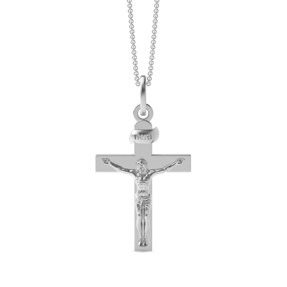 plain metal crucifix cross pendant necklace