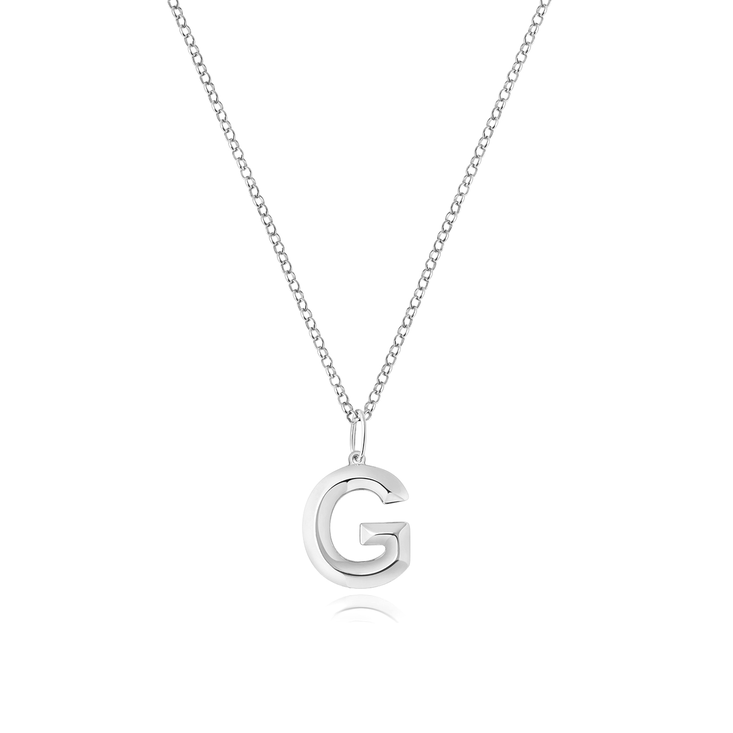 plain metal initial g pendant